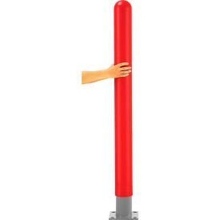 GLOBAL EQUIPMENT Global Industrial„¢ Smooth Bollard Post Sleeve 4" HDPE Dome Top, Red BOL4RD